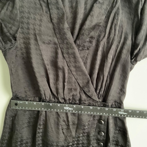 The Kooples Twisty Houndstooth Jacquard Dress SzL Black Luxury Edgy Elegant Chic - Picture 7 of 12
